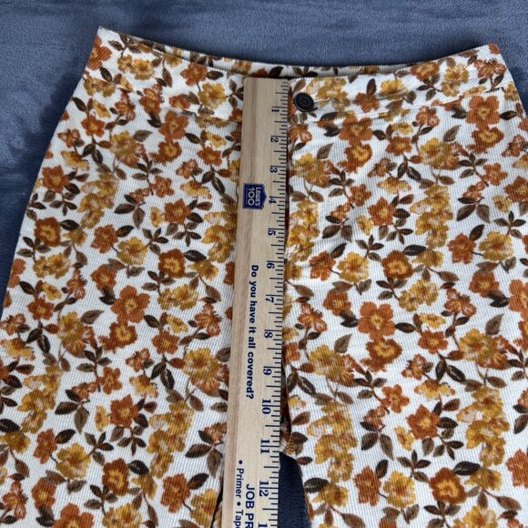 VERSONA Modern Floral Flare Corduroy Pants Bellbottom Jeans Hippie Boho Sz 0 - Picture 5 of 11